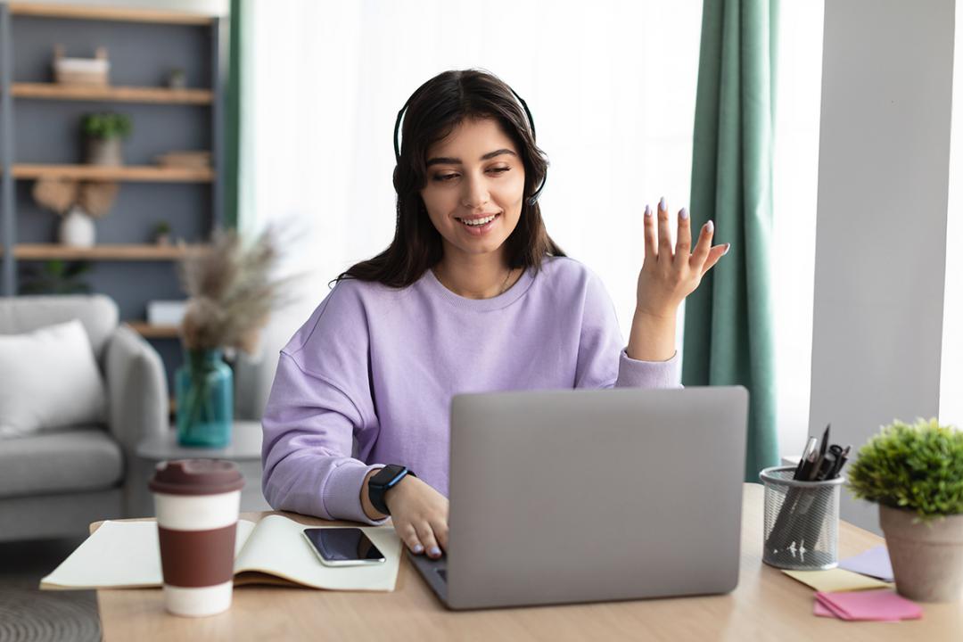 Woman engaged in a Virtual Therapy appointment.